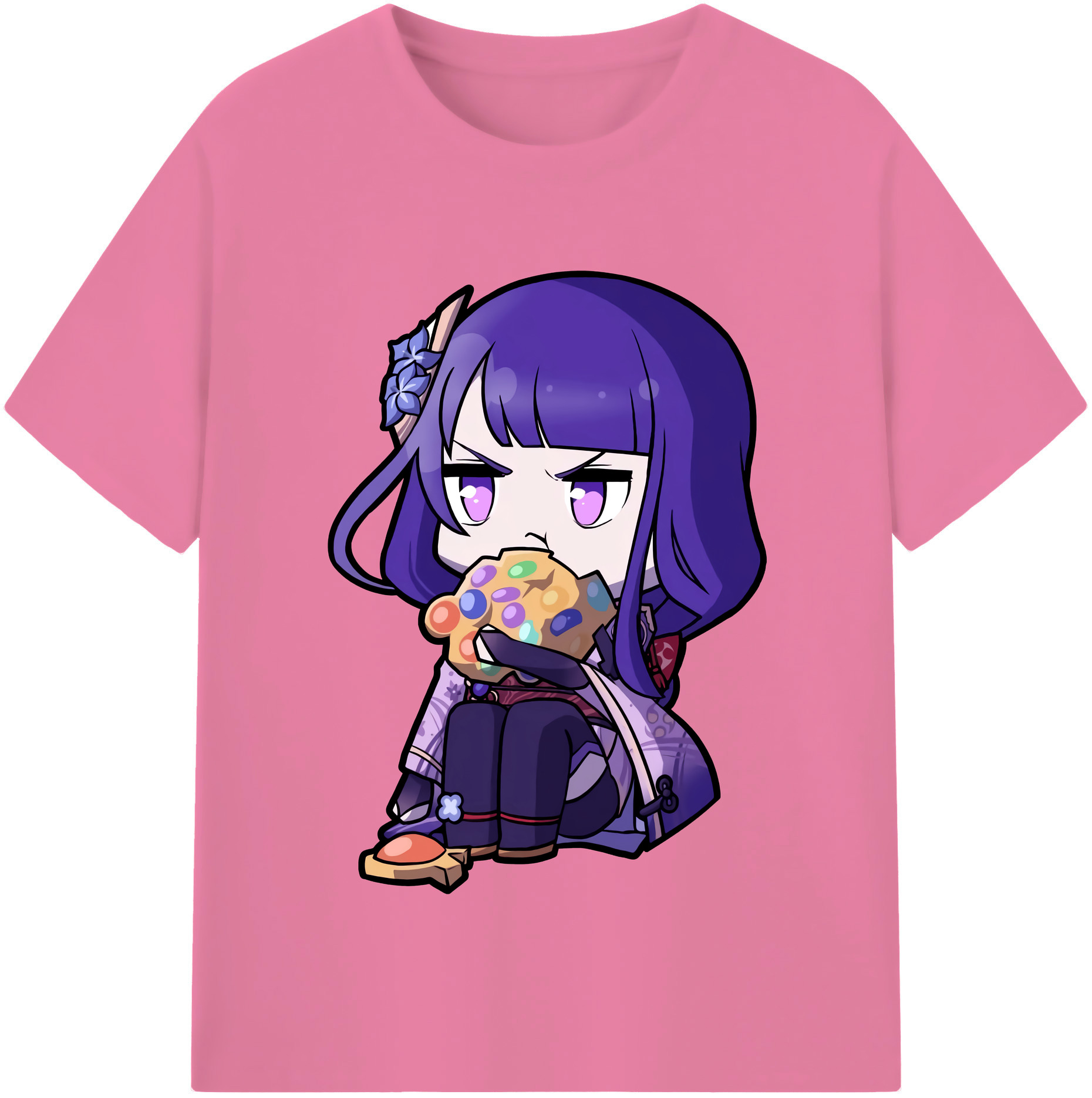げんし神 雷電将軍 らいでんしょうぐん genshin Raiden Shogun 綿100％半袖Tシャツ（フロントプリント）